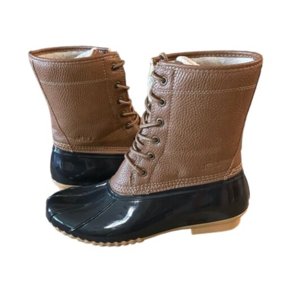 JBU by Jambu Womens Mid Calf Rain Boots Size 9.5 Brown Lace Up Duck Boot - Picture 8 of 9